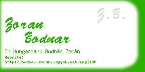zoran bodnar business card
